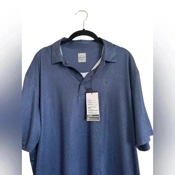 Callaway Opti-Dri Men's Golf Polo Shirt Stretch UPF 50 Blue Stripe  Size L - Picture 3 of 12
